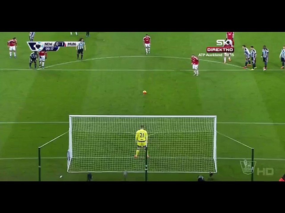 Newcastle Utd 0-1 Manchester United - Wayne Rooney Penalty Goal - 12.01.2016 HD