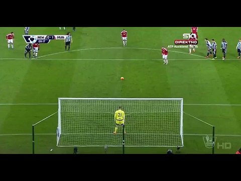 Wayne Rooney Penalty Goal England Premier League - 12.01.2016, Newcastle Utd 0-1 Manchester United