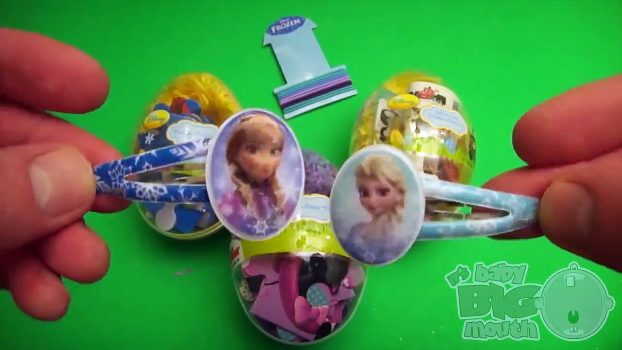 TOYS - Opening 4 HUGE GIANT Disney Surprise Eggs! With Disney Cars Planes Minnie Mouse and Frozen!