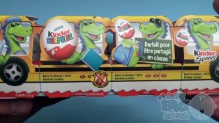 TOYS - Opening a Back to School Kinder Surprise Egg Bus! And a Giant Kinder Surprise Egg!