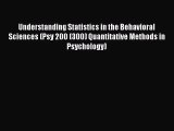 Understanding Statistics in the Behavioral Sciences (Psy 200 (300) Quantitative Methods in