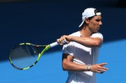 Rafael Nadal's practice at Rod Laver Arena at Australian Open. 13 Jan. 2016