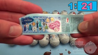 TOYS - World's Fastest Opening of 24 Disney Frozen Surprise Eggs!