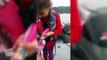 Girl Catches Huge Fish With Barbie Fishing Pole
