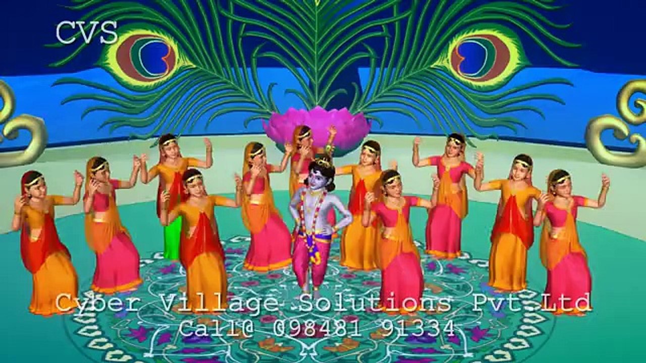 Hare Krishna 3D Animation Krishna Bhajan Song ( Lord Krishna Songs)