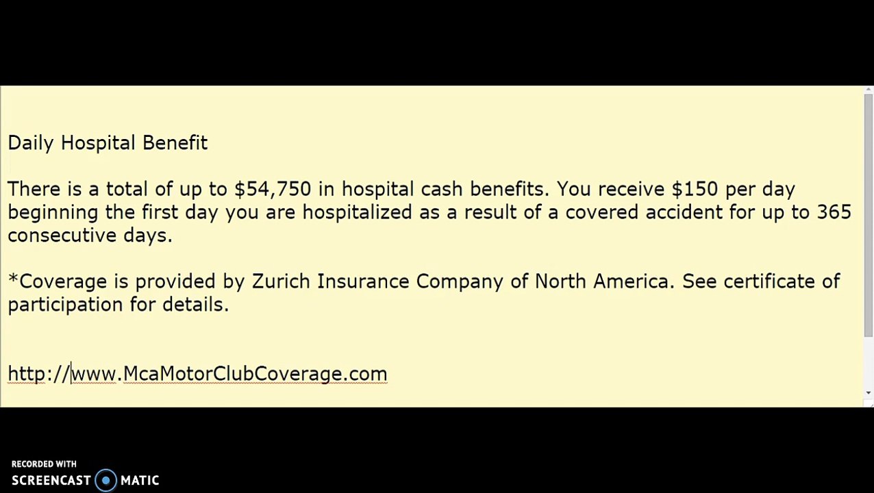 Daily Hospital MCA Benefit -  Up to $54,750 (An Entire Year)