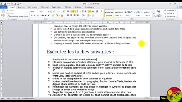 Mise en page et impression sous microsoft word 2010 - ateliers MOS