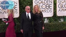 Rupert Murdoch and Jerry Hall at Golden Globes before they announce their engagement