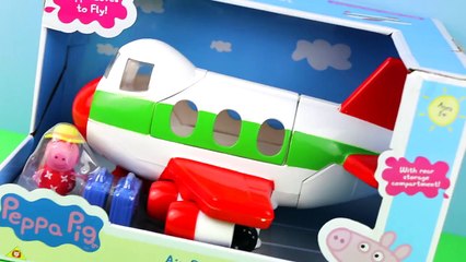 New Peppa Pig Holiday Plane episode Play Doh George Daddy pig Jumbo jet Airplane Toys 2015