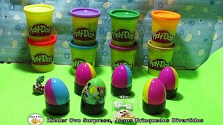 unbox 8 plastic surprise eggs asterix minnie disney play doh abrindo 8 kinder ovo surpresa