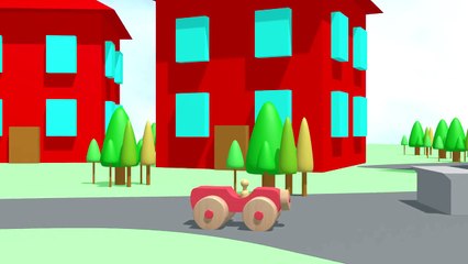 Big Race Cars Finger Family Nursery Rhyme - Daddy Finger Wooden Car Toys Animation