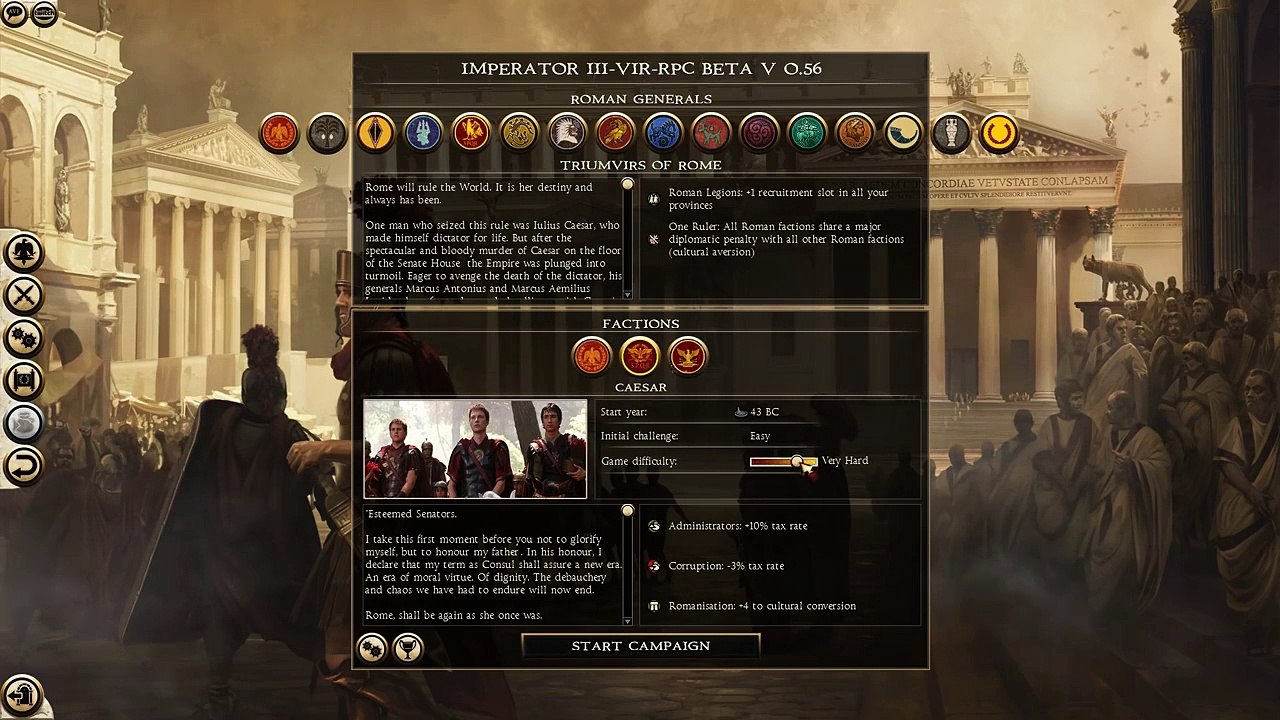 Total War: Rome 2 - Grand Campaign on Imperator Augustus map Mod ...