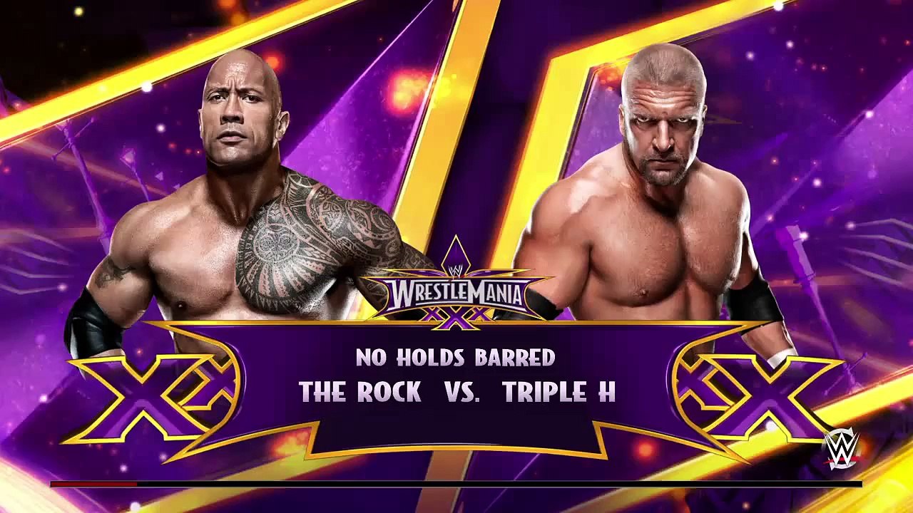 CNZ 2K15 The Rock vs Triple H No Hold Barred Match at Wrestlemania full match 2015 (PS4)
