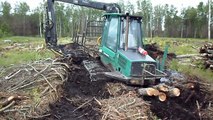 Tractor (Timberjack 810D) saving itself from the deep mud hole, extreme conditions [#16]