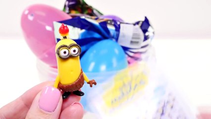 MINIONS Play doh STOP MOTION --- Surprise Eggs TMNT + MARVEL Minions
