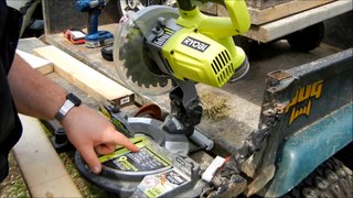 Ryobi one+ 18v cordless compact miter saw with laser “chop saw” model P551 HD video