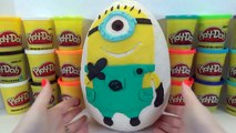 GIANT Minions Play Doh Surprise Egg with Mega Bloks and Funko Mystery Mini Toys