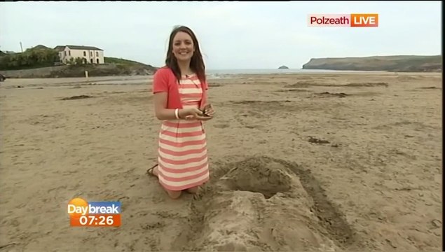LAURA TOBIN: : ITV Daybreak 15 July 2013 frm, POLZEATH wth CANDY