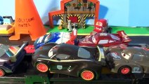 Disney Pixar Cars Lightning McQueen in Neon Nights Real Races in Radiator Springs with the