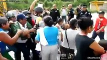 REPRESION DE LA POLICIA EN CANTEMO CAMPECHE MEXICO EN UNA MANIFESTACION ATACAN A MUJERES VARIOS HERIDOS ENERO 2016