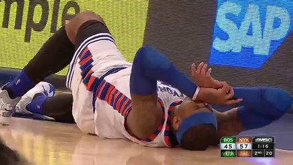 Carmelo Leaves Game after Fall - Celtics vs Knicks - January 12, 2016 - NBA 2015-16 Season