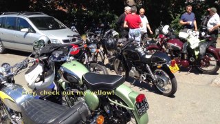 Breakfast and British motorcycles at the Hollyville cafe.