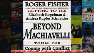 Beyond Machiavelli  Tools for Coping with Conflict
