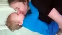 Cute and Sweet Baby Boy Kissing a Young Girl 2015