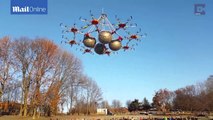 Incredible moment one of a kind mega drone takes flight