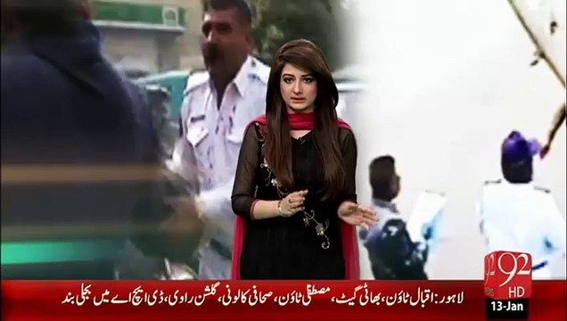 Karachi Police aehlkar per tashadud - 13-Jan-16 - 92NewswHD