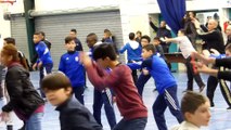 Inauguration du Parc Olympique Lyonnais. Les U15 et U17 de l'UGA LYON DECINES répètent leur chorégraphie.