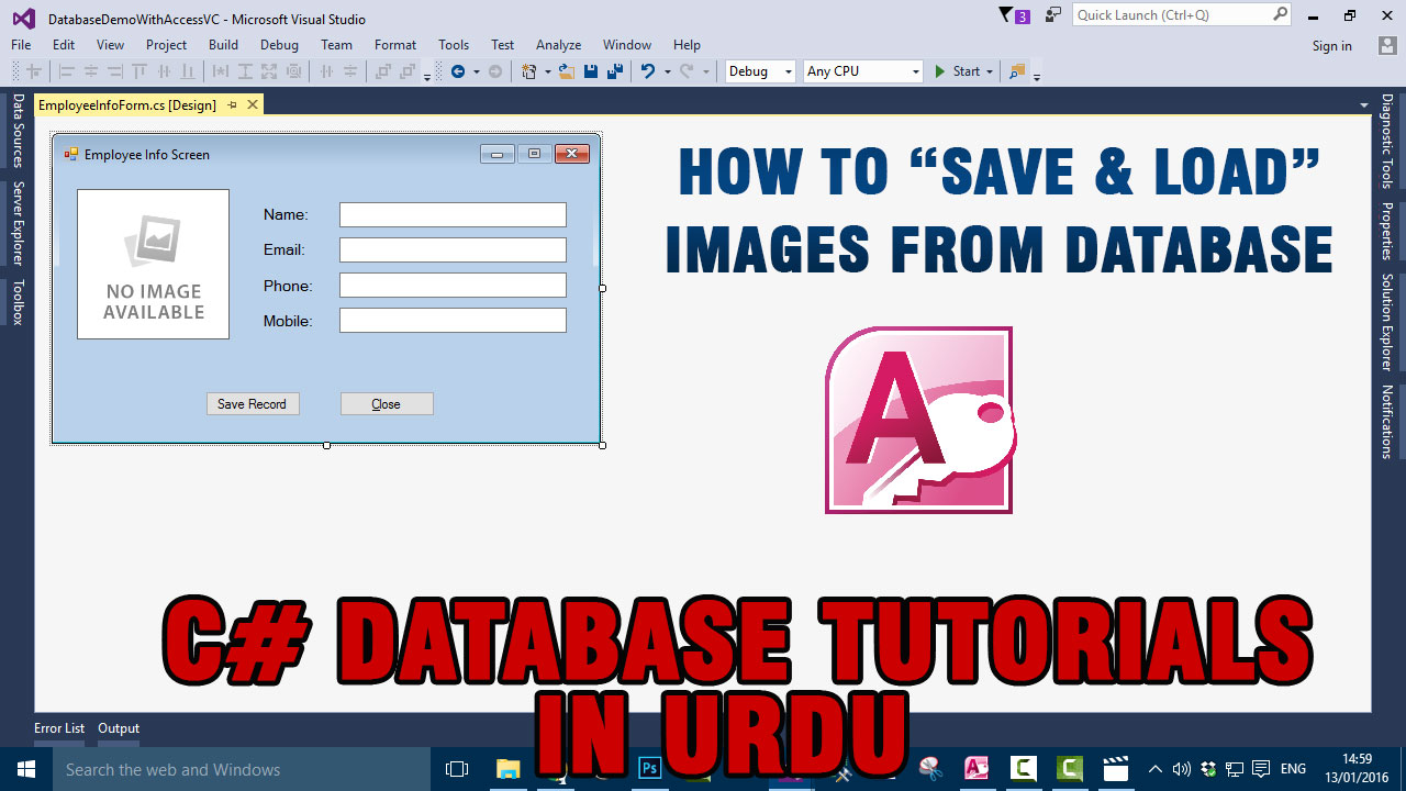 C# Database Tutorials With Access In Urdu