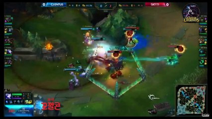 LOL Highlights - SKT T1 vs CJ Entus Game 1 - 2016 LoL Champions Korea Spring - Group Stage