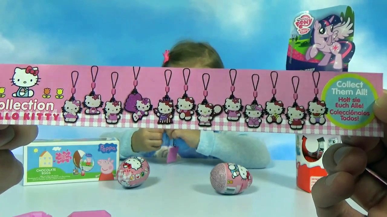Свинка Пеппа Май Лит Пони и Хелоу Китти игрушки в яйцах сюрприз распаковка Peppa Pig MLP toys in egg