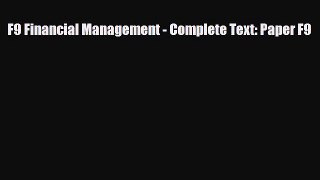 PDF Download F9 Financial Management - Complete Text: Paper F9 PDF Full Ebook