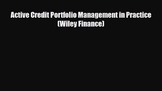 PDF Download Active Credit Portfolio Management in Practice (Wiley Finance) Download Online