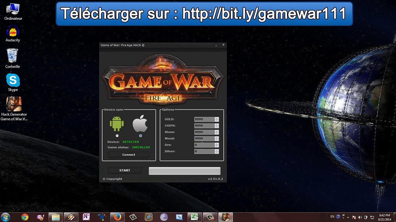Or Gratuit Game Of War - Pierre a l'infini - Minerai gratuit illimité GoW