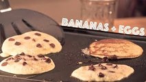 2 Ingredient Banana Pancakes -Maple Whiskey Chocolate Syrup