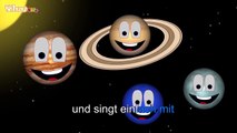 Planeten Lied Karaoke Version (Sing Allein) in Deutscher Sprache mit Text am Monitor