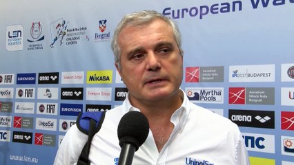 Interviews after Italy won by 11:5 against Romania – Men Preliminary, Belgrade 2016 European Championships