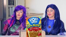 Mal & Evie Pop Tart Challenge Whats in my Mouth with Descendants Mal & Evie Makeup. DisneyToysFan