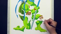 La VITESSE de DESSIN de LEONARDO Teenage Mutant Ninja Turtle Peinture à lAquarelle