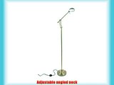 Contemporary LED Floor Lamp Antique Brass Adjustable Angled 6W Mains Living Room