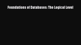 [PDF Download] Foundations of Databases: The Logical Level [Read] Full Ebook