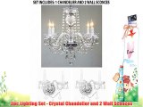 3pc Lighting Set - Crystal Chandelier and 2 Wall Sconces