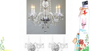 3pc Lighting Set - Crystal Chandelier and 2 Wall Sconces