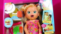 BABY ALIVE EATS PLAY DOH ❤ Super Snacks Snackin Brunette Doll Poops Playdough & Eats it!