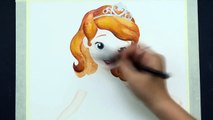 La VITESSE de DESSIN SOFIA la PREMIÈRE de Disney Junior Peinture à lAquarelle