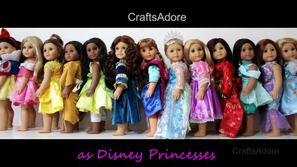 American Girl Dolls as all 13 Disney Princesses ~HD PLEASE WATCH IN HD~