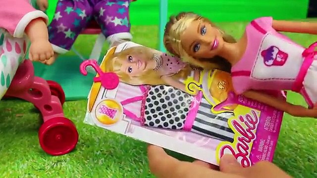Baby Alive Dolls & TWINS Play at Park Playground with Swings & Surprise Toys Barbie, Frozen Fashems